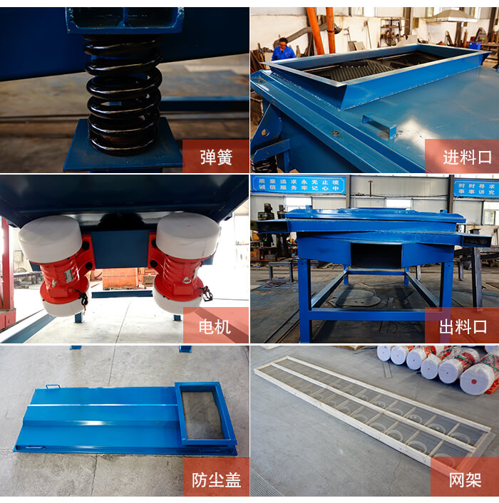 1035直线葫芦娃视频下载细节展示：出料口，振动弹簧，振动电机，进料口。